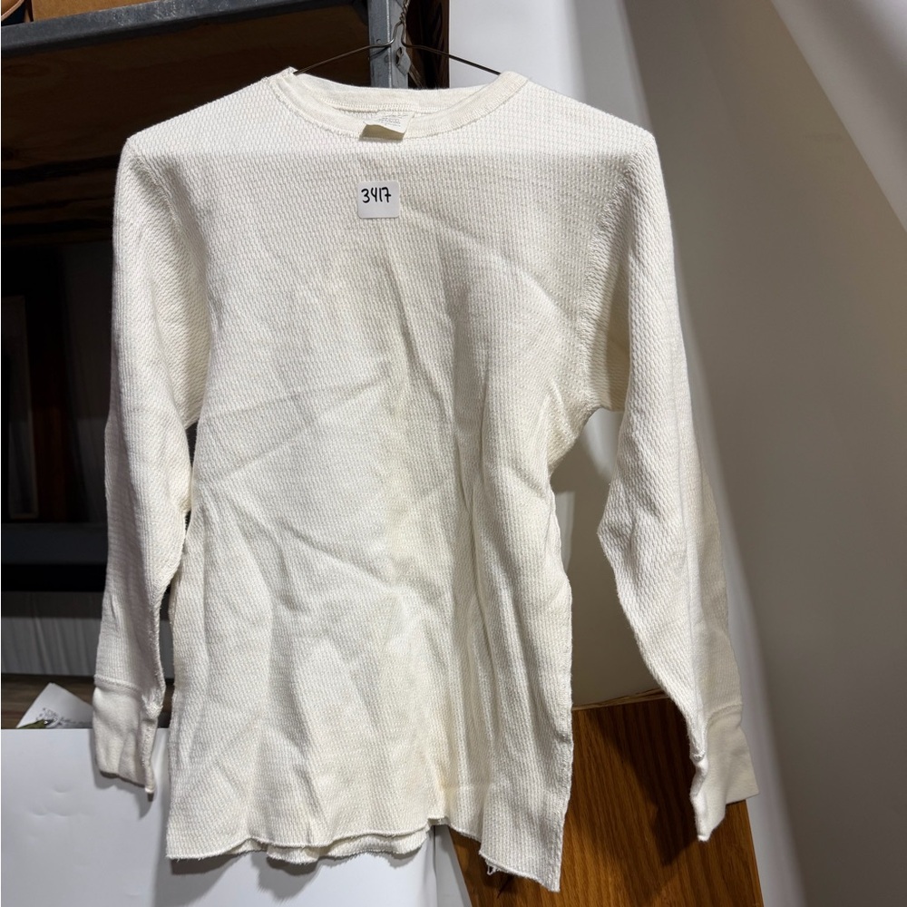 #3417-Hemingway Apparel Cream Waffle-Knit Long Sleeve Tee